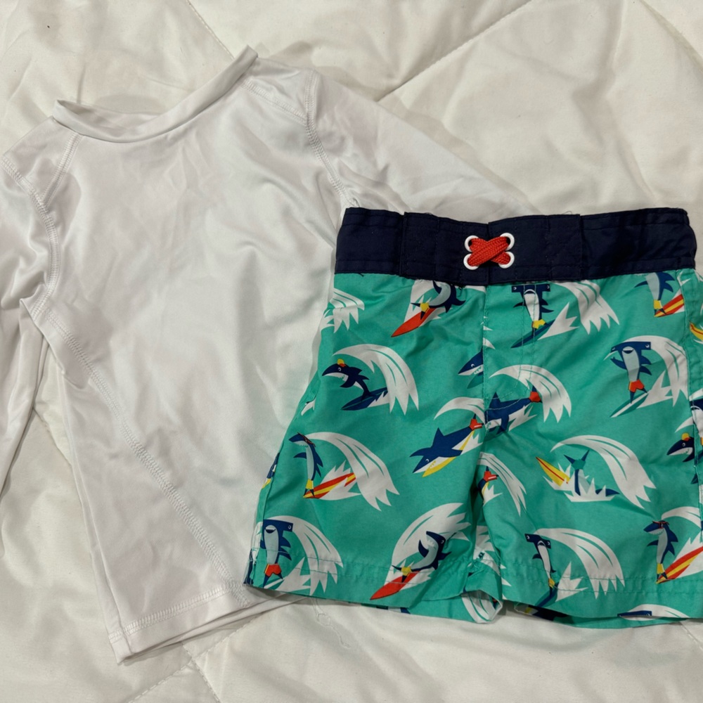 Cat & Jack  swim outfit. Long sleeve shirt with swim trunks